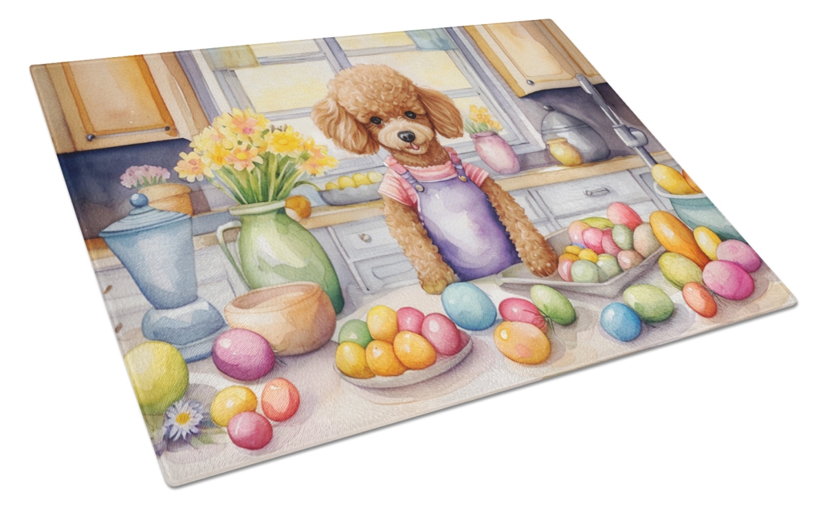DAC6879LCB 15 x 12 in. Decorating Easter Poodle Glass Cutting Board