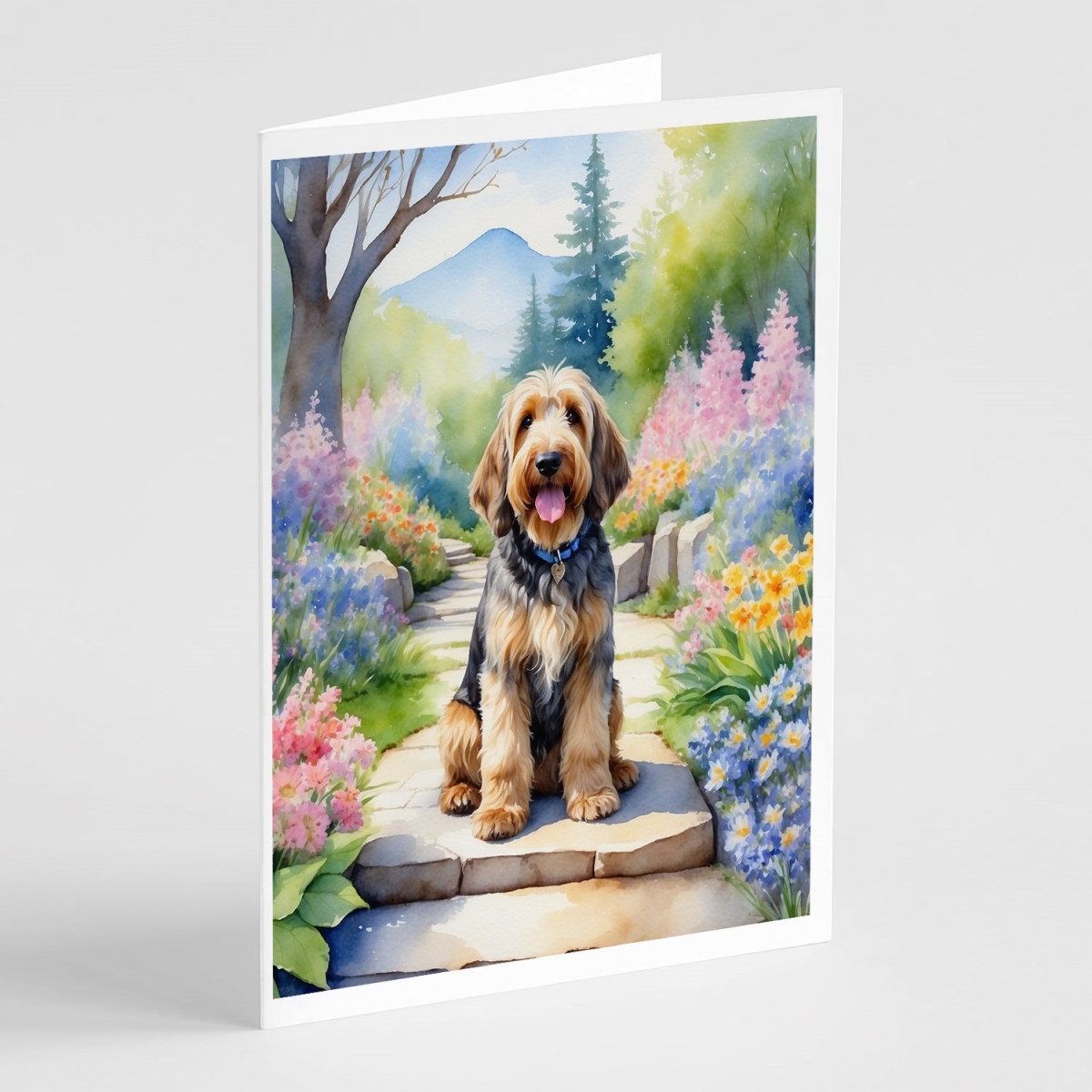 DAC6683GCA7P 5 x 7 in. Otterhound Spring Path Greeting Cards - Pack of 8