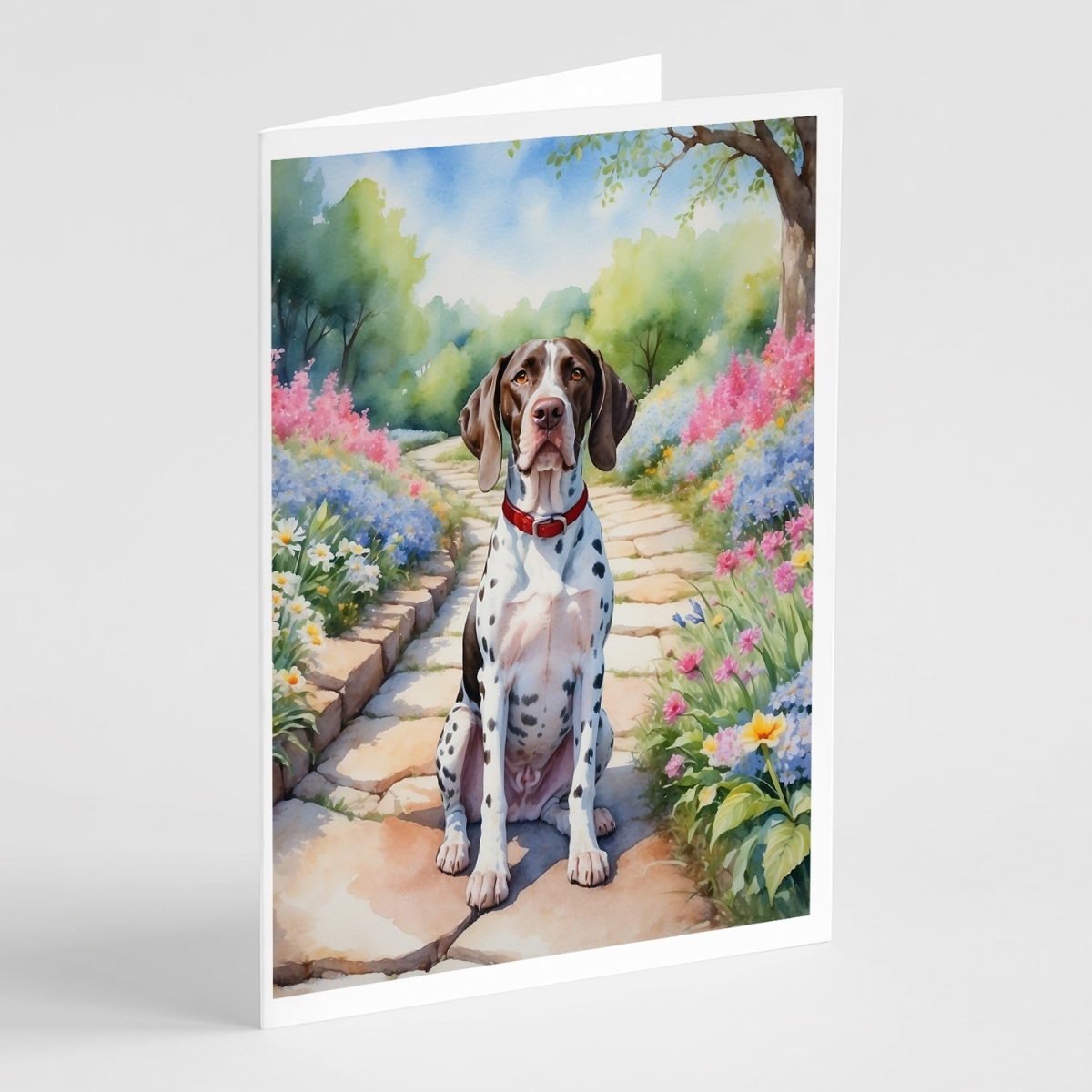 DAC6689GCA7P 5 x 7 in. Pointer Spring Path Greeting Cards - Pack of 8