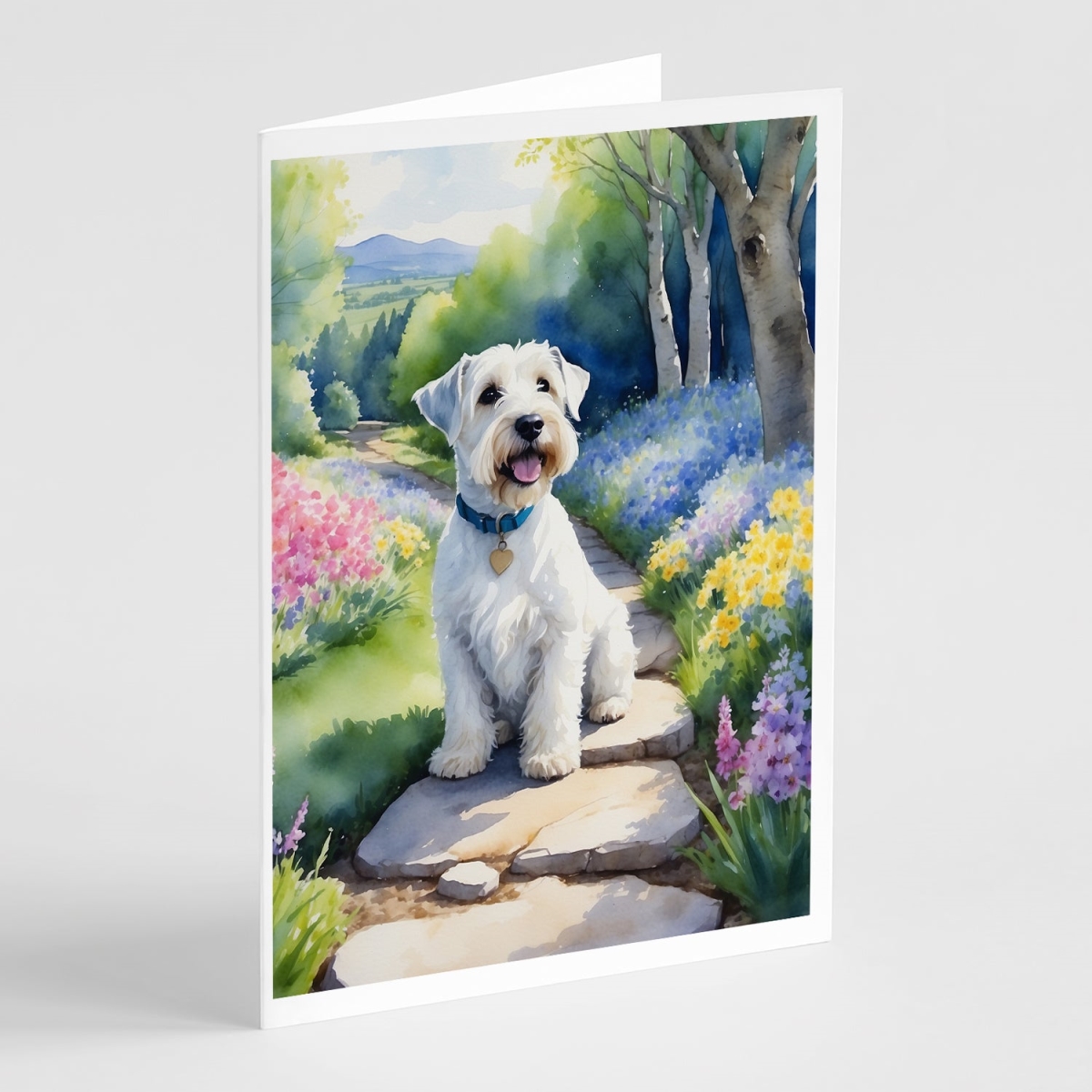 DAC6712GCA7P 5 x 7 in. Sealyham Terrier Spring Path Greeting Cards - Pack of 8