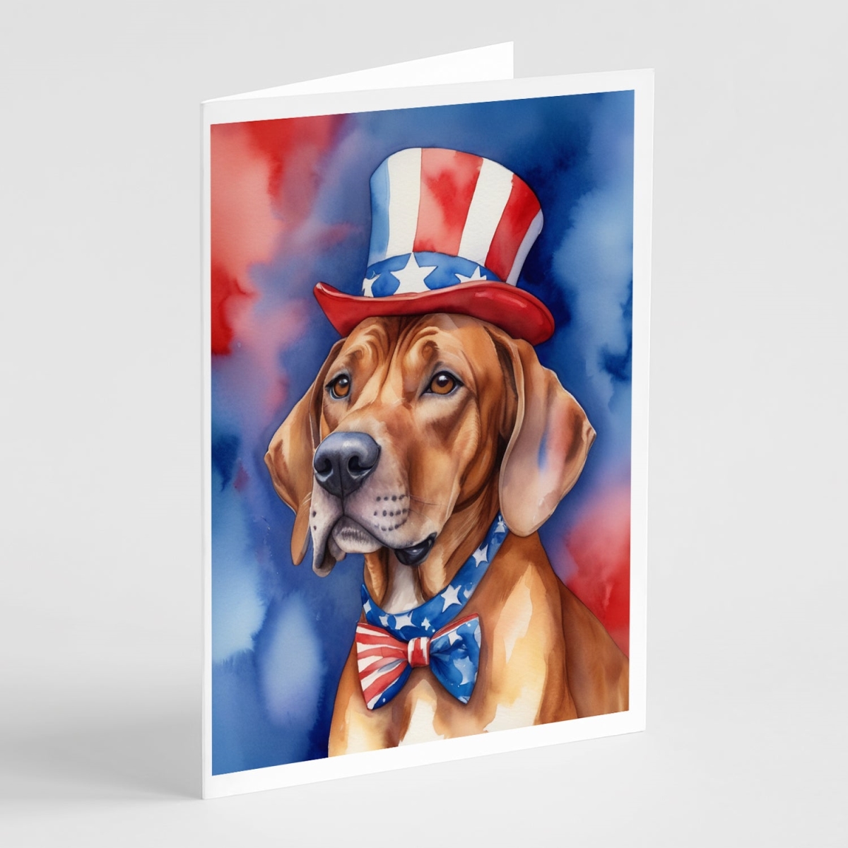 DAC5790GCA7P 5 x 7 in. Rhodesian Ridgeback Patriotic American Greeting Cards - Pack of 8