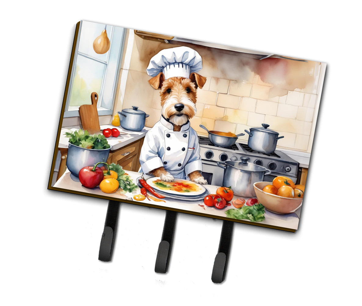 9 x 6 in. Fox Terrier The Chef Leash or Key Holder