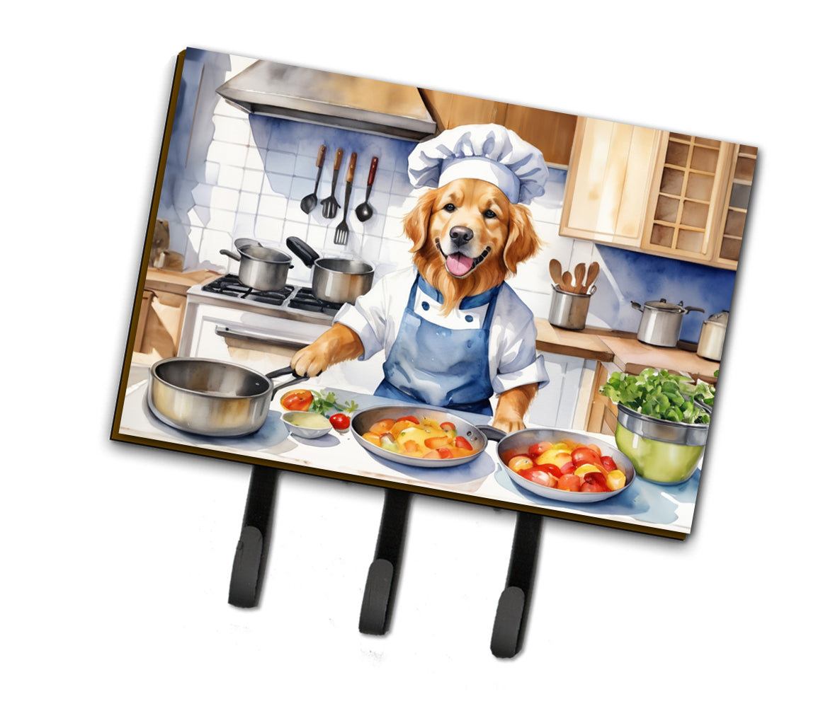 9 x 6 in. Golden Retriever The Chef Leash or Key Holder