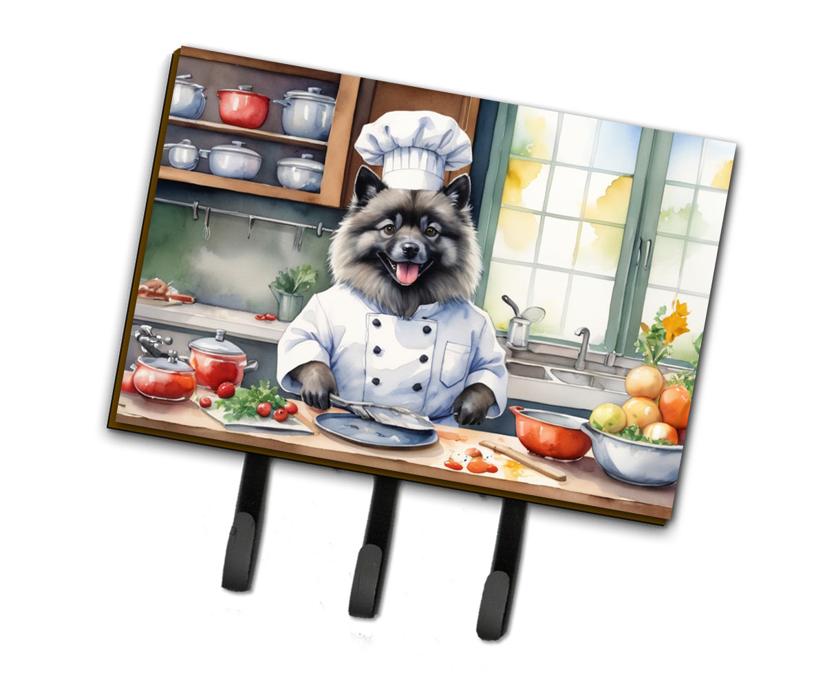 9 x 6 in. Keeshond The Chef Leash or Key Holder