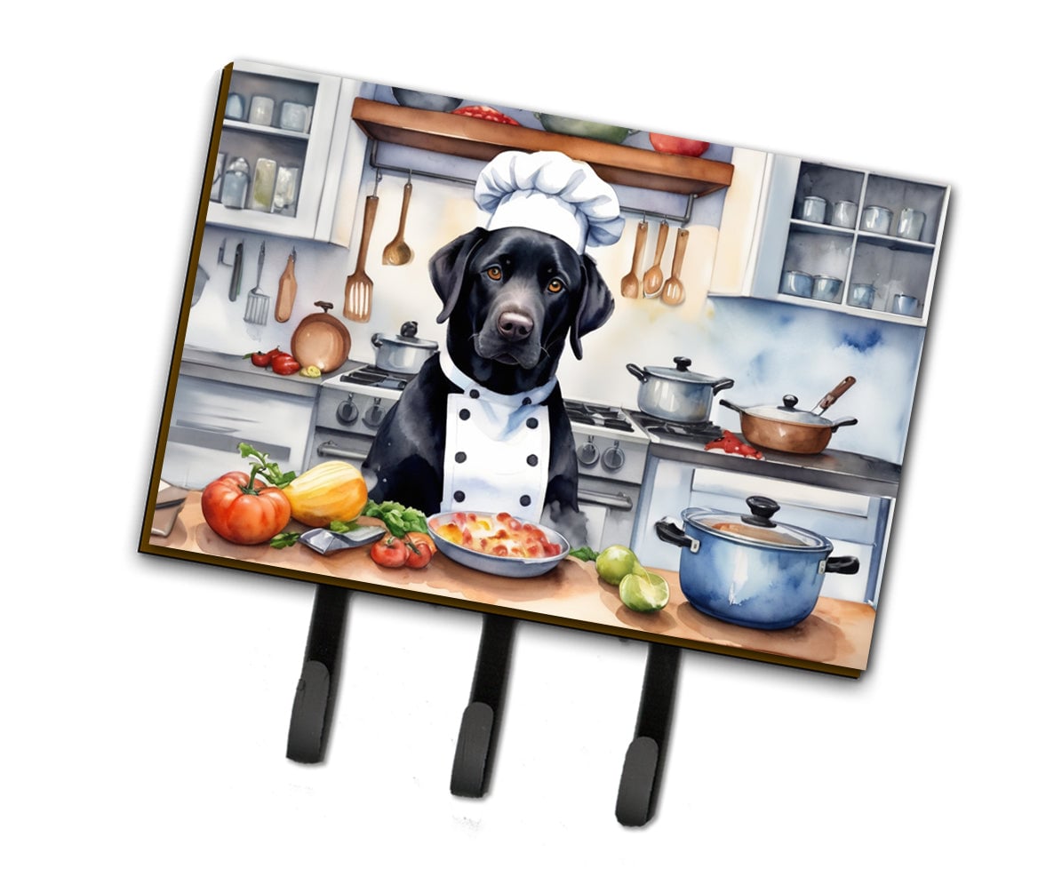 DAC6276TH68 9 x 6 in. Black Labrador Retriever The Chef Leash or Key Holder