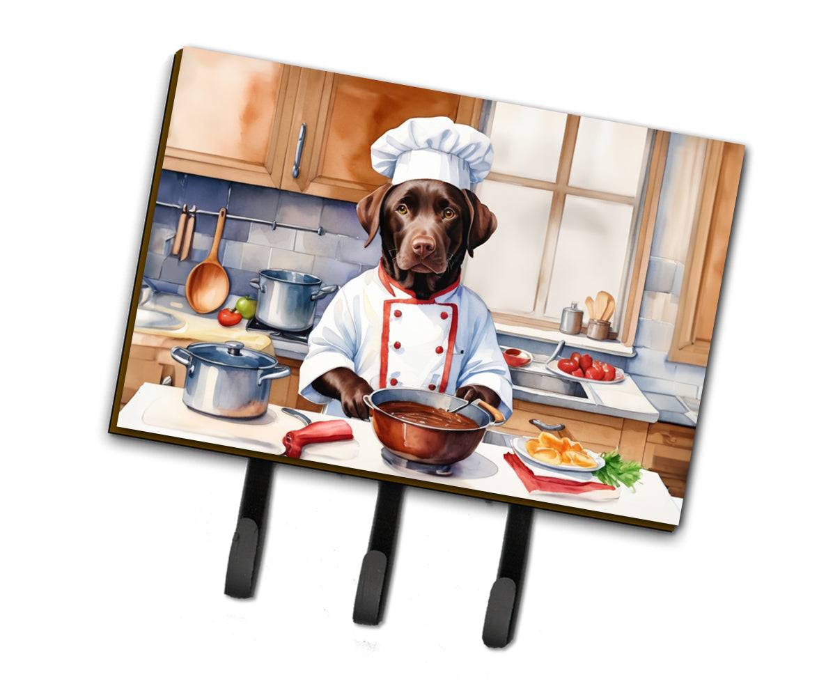 9 x 6 in. Chocolate Labrador Retriever The Chef Leash or Key Holder