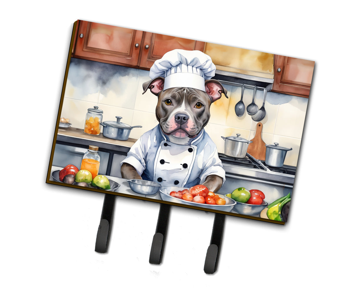 DAC6298TH68 9 x 6 in. Pit Bull Terrier The Chef Leash or Key Holder