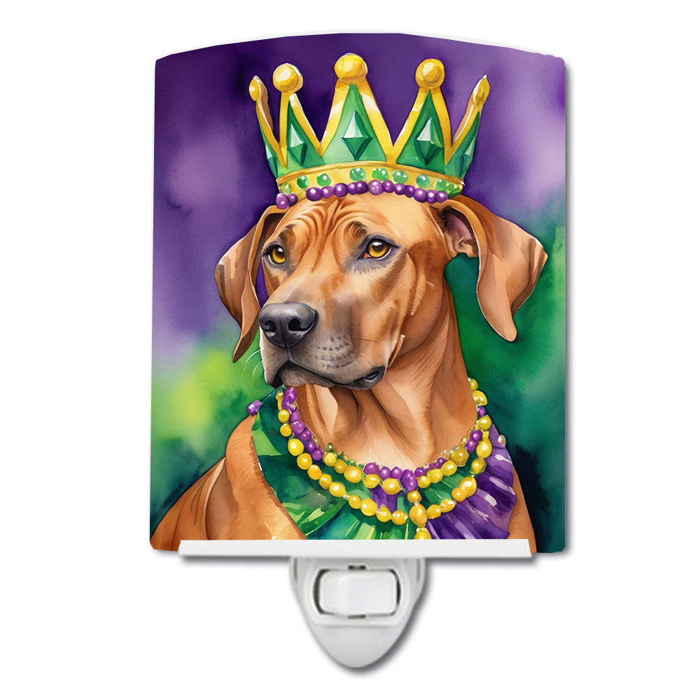 DAC4870CNL 6 x 4 in. Rhodesian Ridgeback King of Mardi Gras Ceramic Night Light