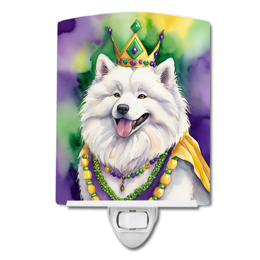 DAC4876CNL 6 x 4 in. Samoyed King of Mardi Gras Ceramic Night Light