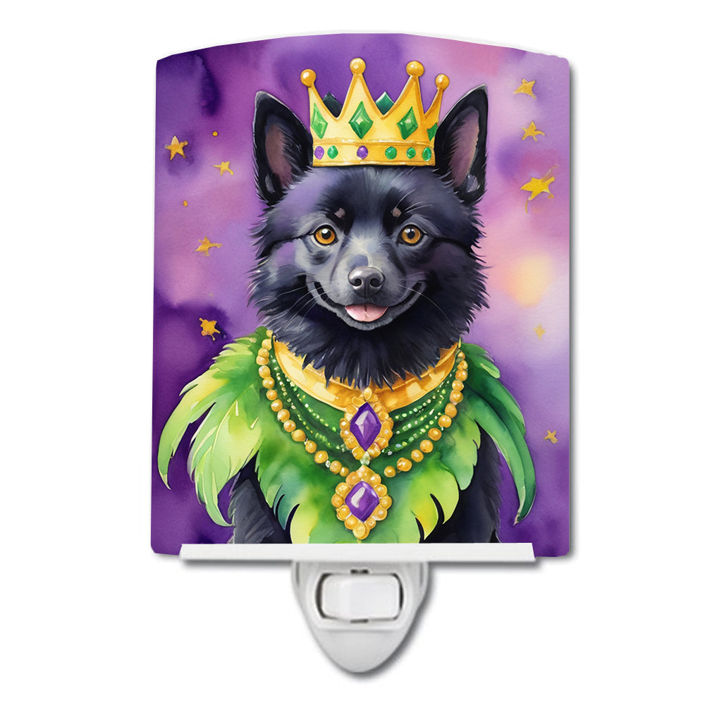 6 x 4 in. Schipperke King of Mardi Gras Ceramic Night Light
