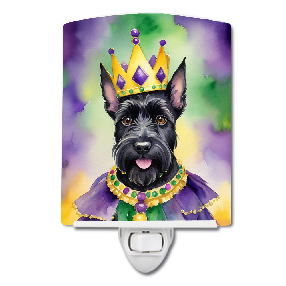 6 x 4 in. Scottish Terrier King of Mardi Gras Ceramic Night Light