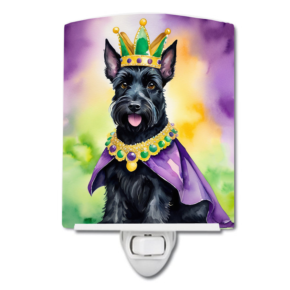DAC4882CNL 6 x 4 in. Scottish Terrier King of Mardi Gras Ceramic Night Light