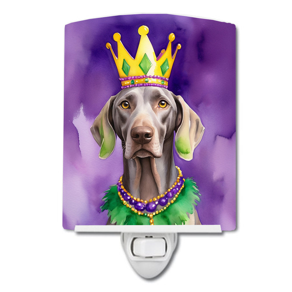 6 x 4 in. Weimaraner King of Mardi Gras Ceramic Night Light