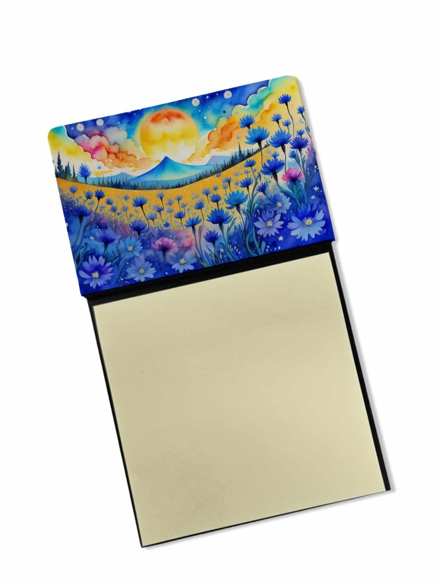 DAC1412SN 5.25 x 3.25 in. Blue Cornflowers in Color Sticky Note Holder