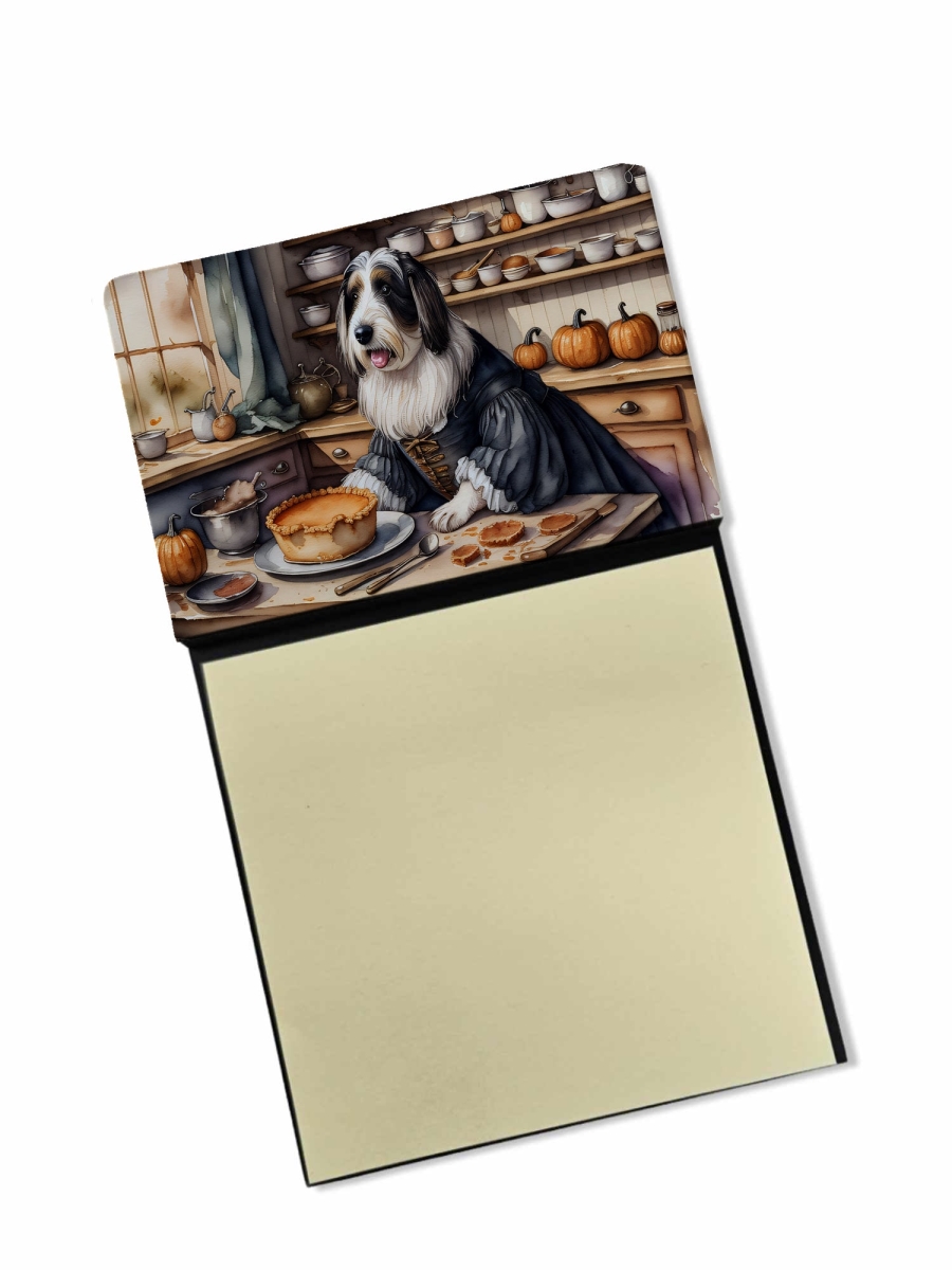 DAC1733SN 5.25 x 3.25 in. Bearded Collie Fall Kitchen Pumpkins Sticky Note Holder