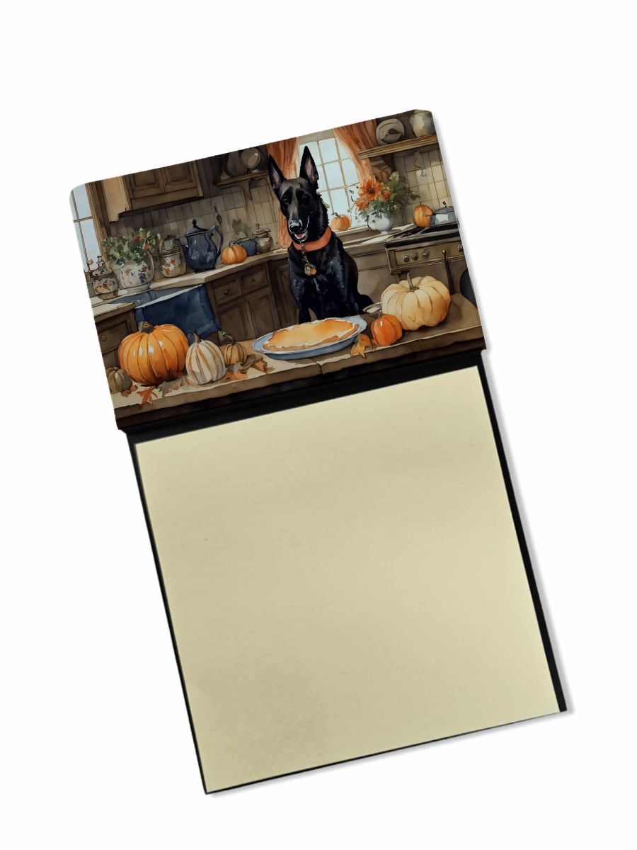 DAC1735SN 5.25 x 3.25 in. Belgian Malinois Fall Kitchen Pumpkins Sticky Note Holder