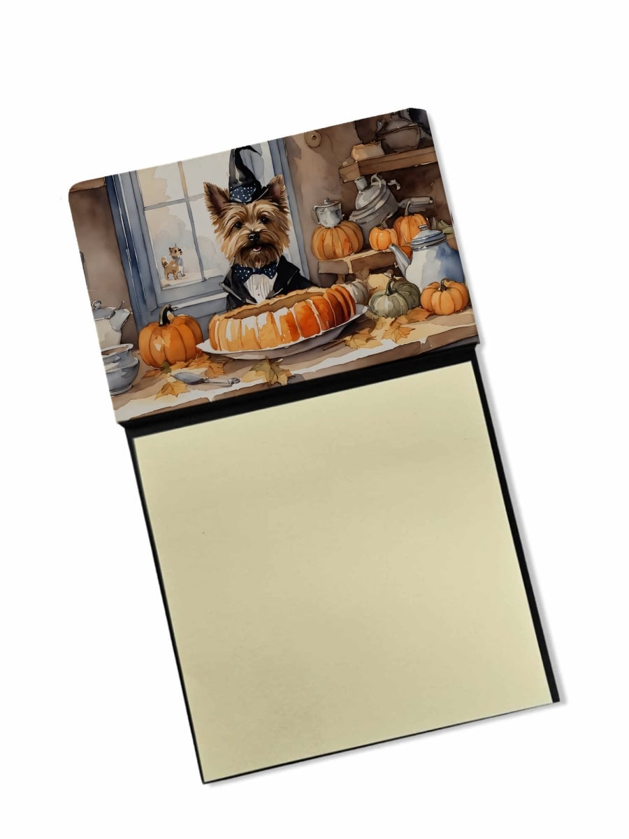 DAC1758SN 5.25 x 3.25 in. Cairn Terrier Fall Kitchen Pumpkins Sticky Note Holder