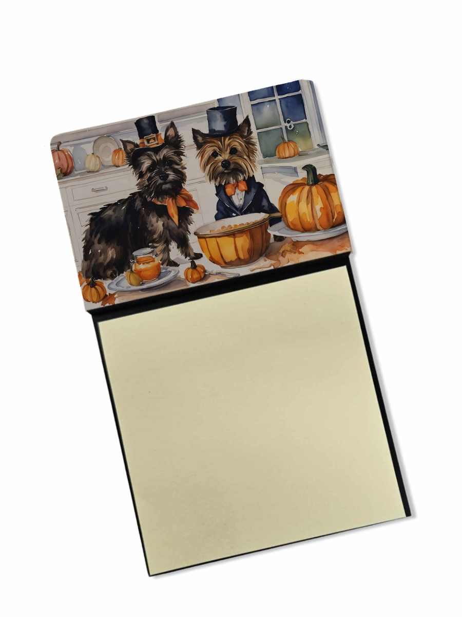 DAC1759SN 5.25 x 3.25 in. Cairn Terrier Fall Kitchen Pumpkins Sticky Note Holder