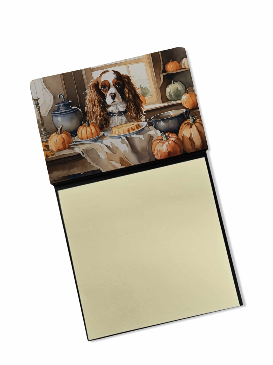 DAC1760SN 5.25 x 3.25 in. Cavalier Spaniel Fall Kitchen Pumpkins Sticky Note Holder