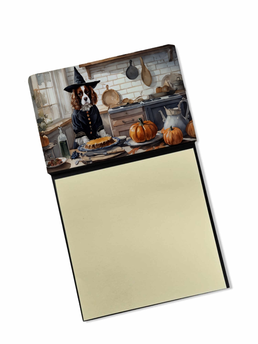 DAC1761SN 5.25 x 3.25 in. Cavalier Spaniel Fall Kitchen Pumpkins Sticky Note Holder