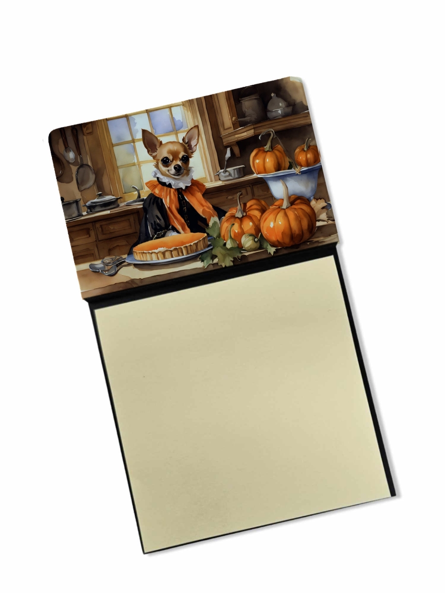 DAC1762SN 5.25 x 3.25 in. Chihuahua Fall Kitchen Pumpkins Sticky Note Holder