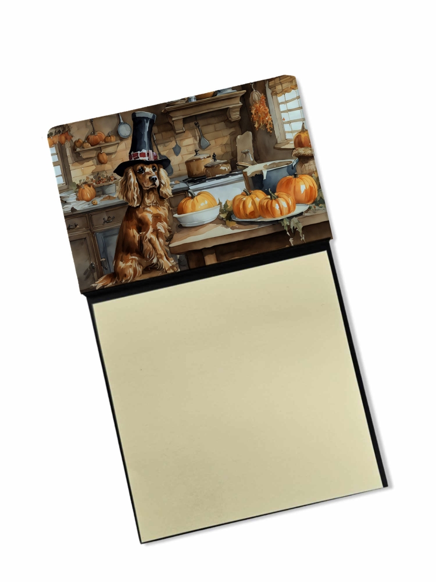 DAC1764SN 5.25 x 3.25 in. Cocker Spaniel Fall Kitchen Pumpkins Sticky Note Holder