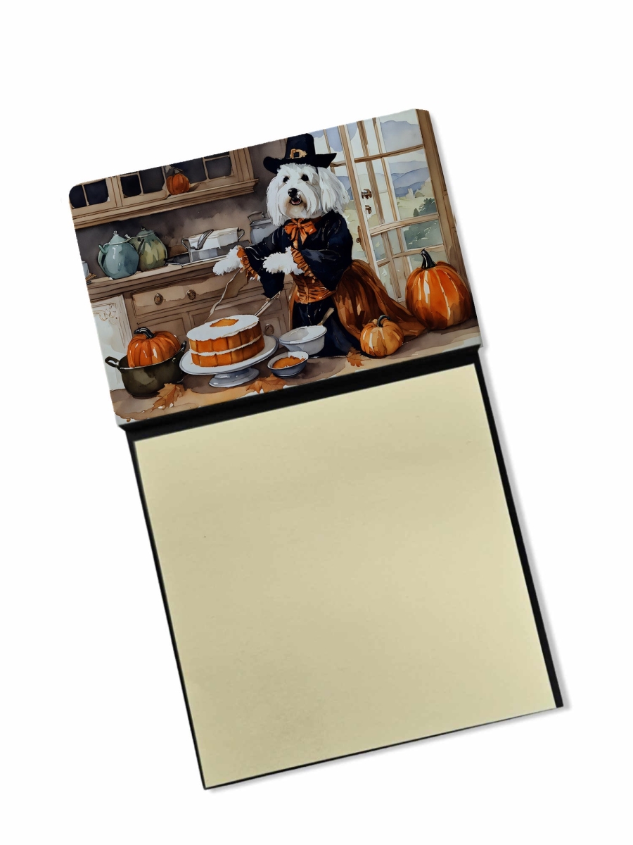 DAC1768SN 5.25 x 3.25 in. Coton De Tulear Fall Kitchen Pumpkins Sticky Note Holder