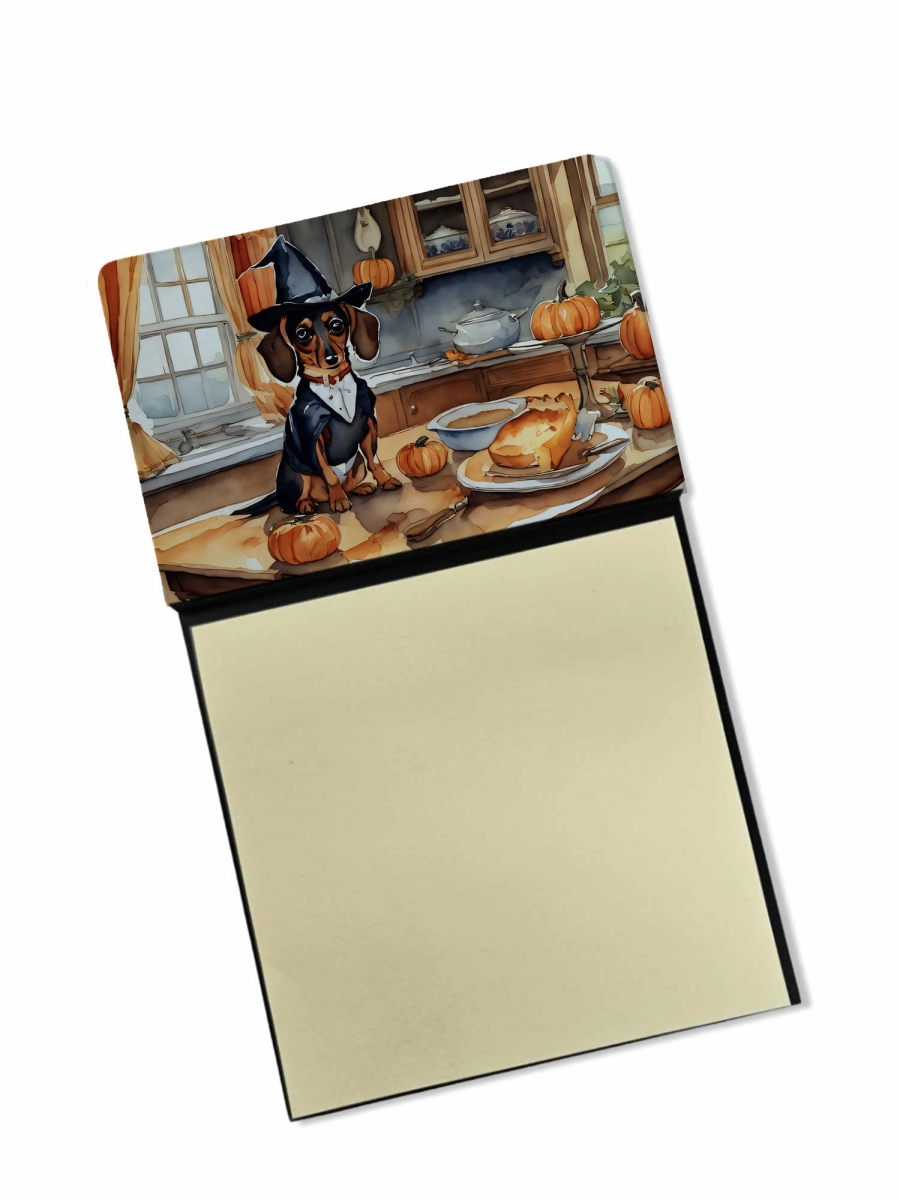 DAC1770SN 5.25 x 3.25 in. Dachshund Fall Kitchen Pumpkins Sticky Note Holder