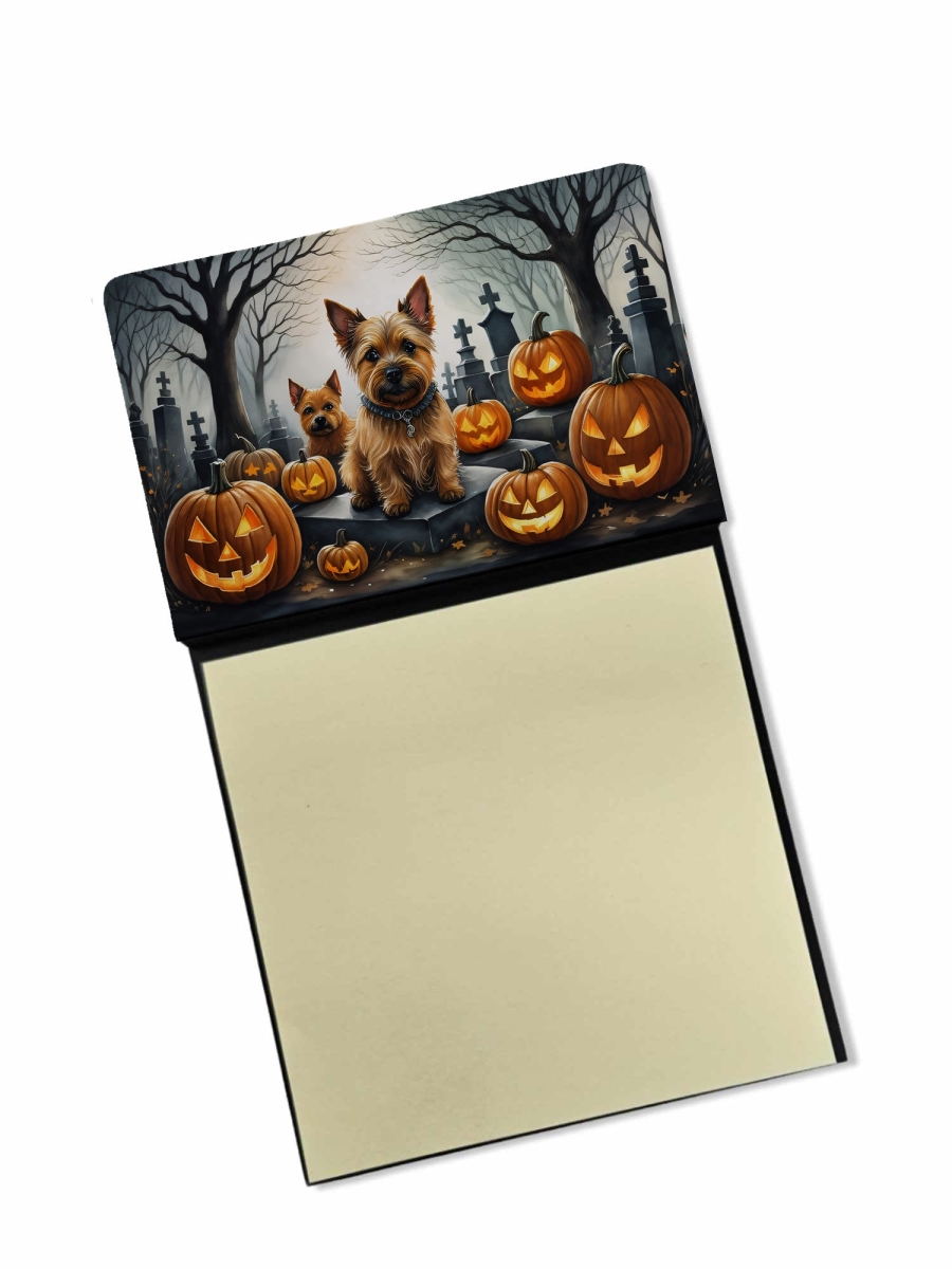 DAC2049SN 5.25 x 3.25 in. Norwich Terrier Spooky Halloween Sticky Note Holder