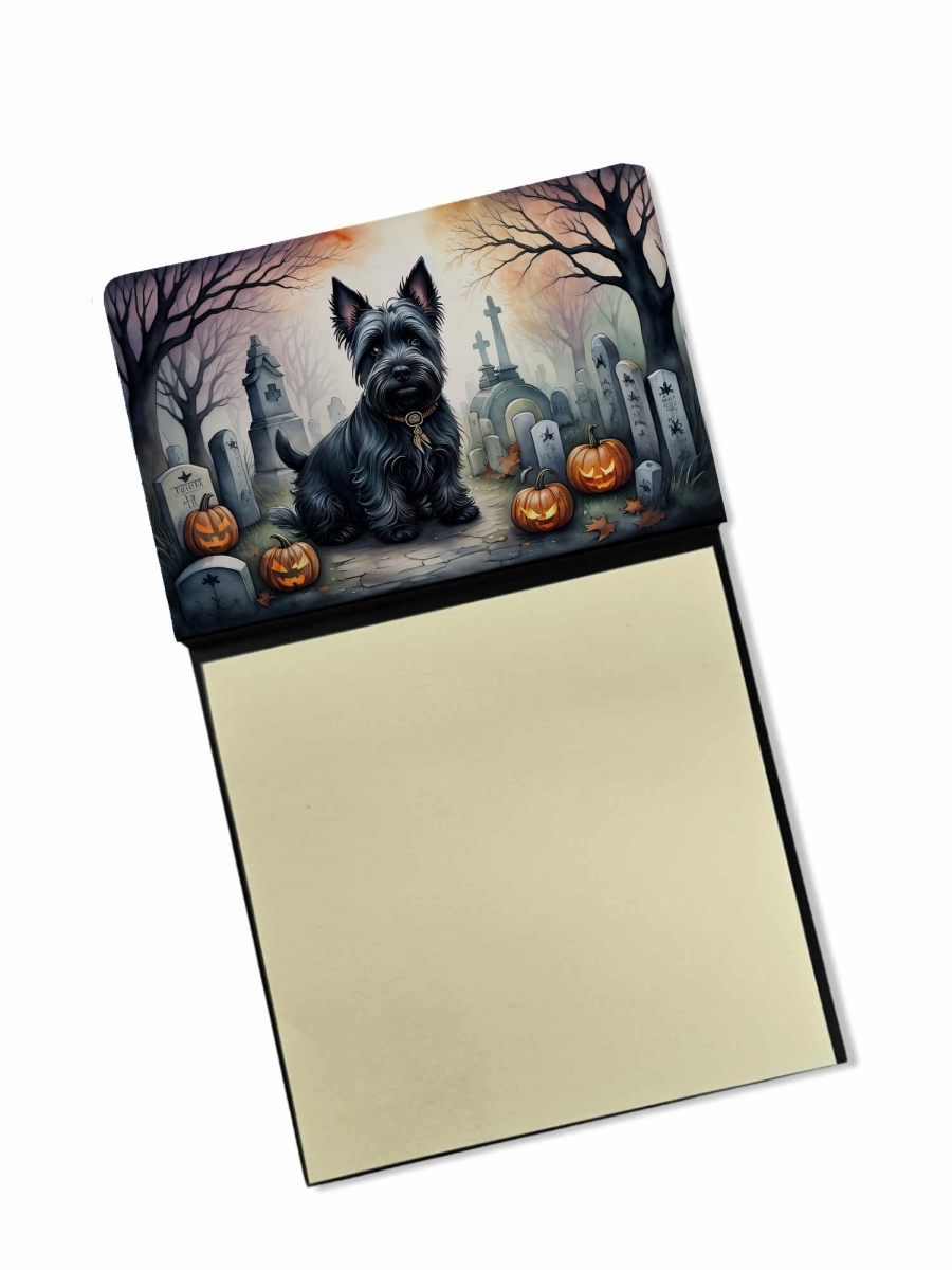 DAC2051SN 5.25 x 3.25 in. Scottish Terrier Spooky Halloween Sticky Note Holder