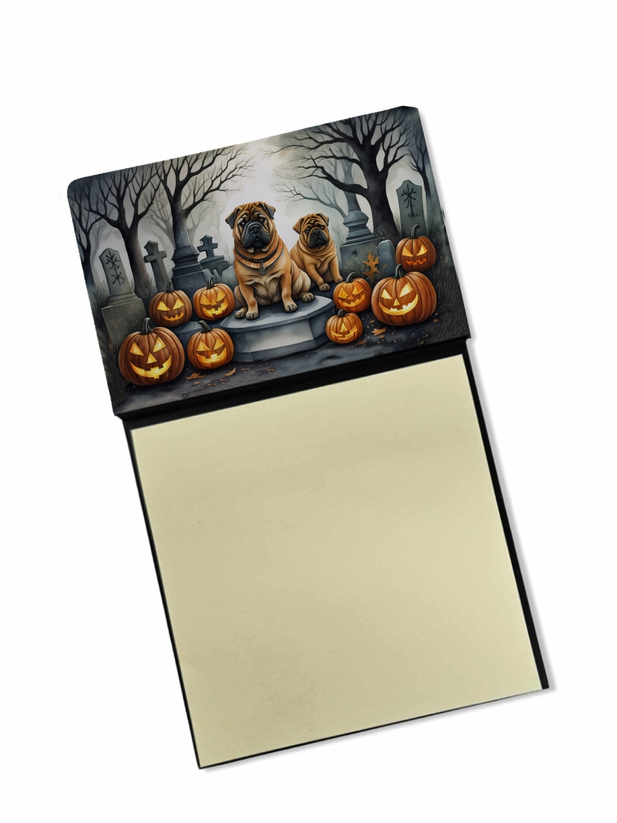 DAC2052SN 5.25 x 3.25 in. Shar Pei Spooky Halloween Sticky Note Holder
