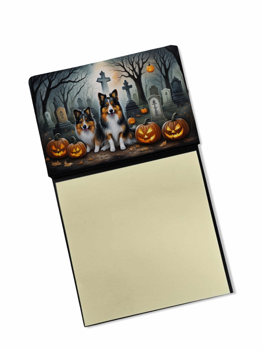 DAC2053SN 5.25 x 3.25 in. Sheltie Spooky Halloween Sticky Note Holder