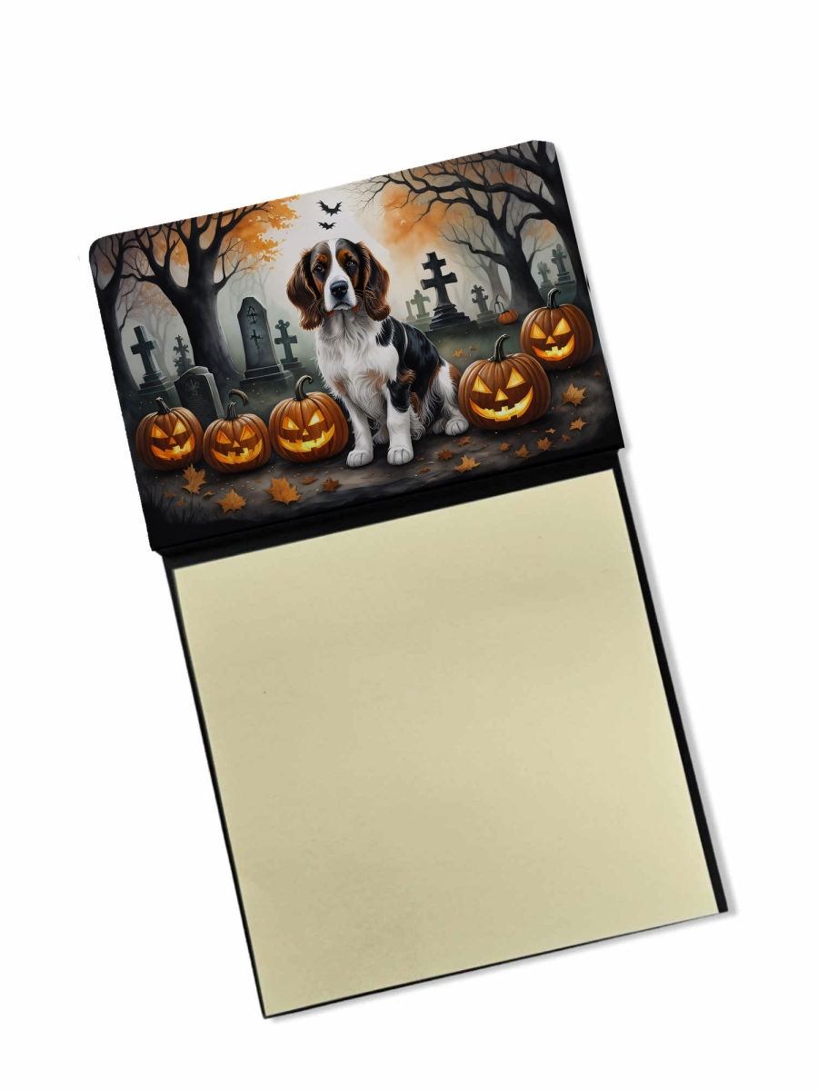 DAC2057SN 5.25 x 3.25 in. Welsh Springer Spaniel Spooky Halloween Sticky Note Holder