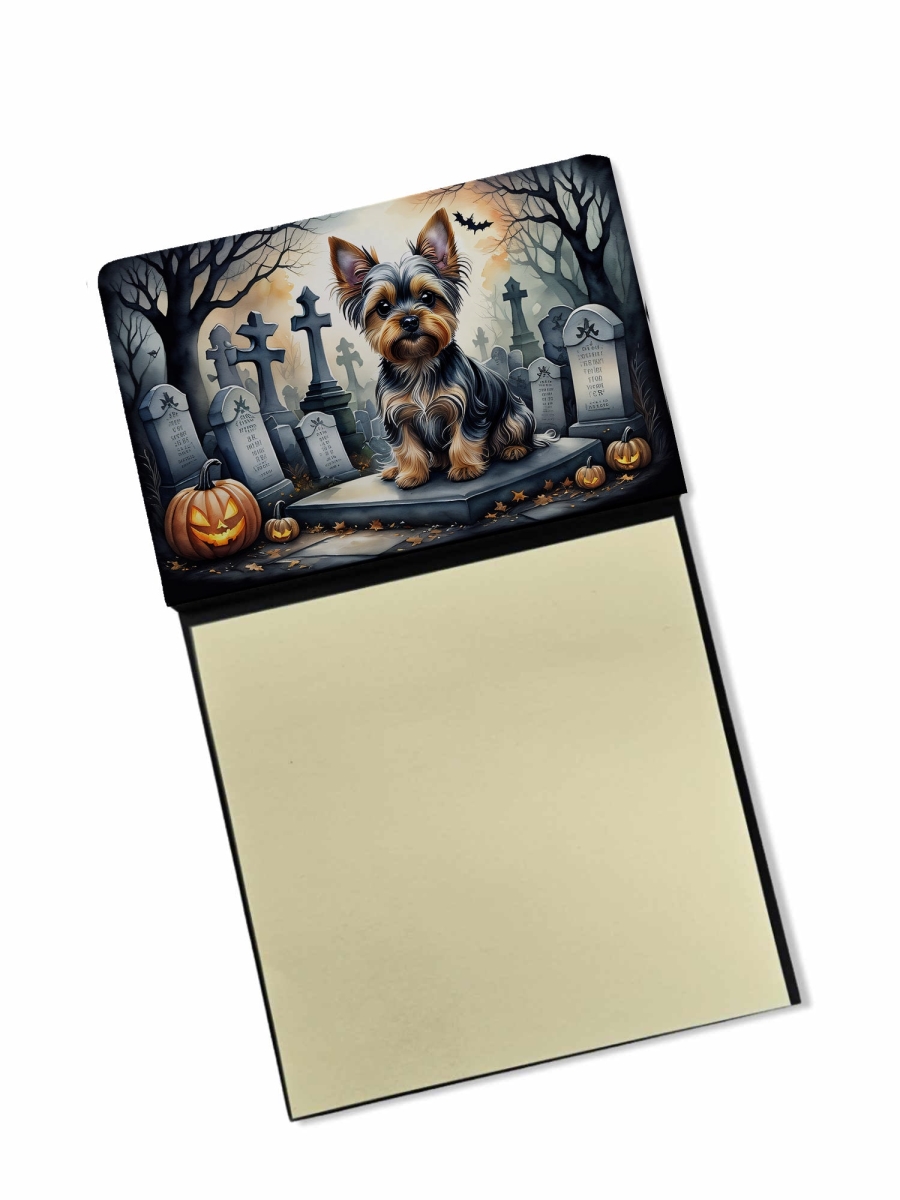 DAC2061SN 5.25 x 3.25 in. Yorkshire Terrier Spooky Halloween Sticky Note Holder