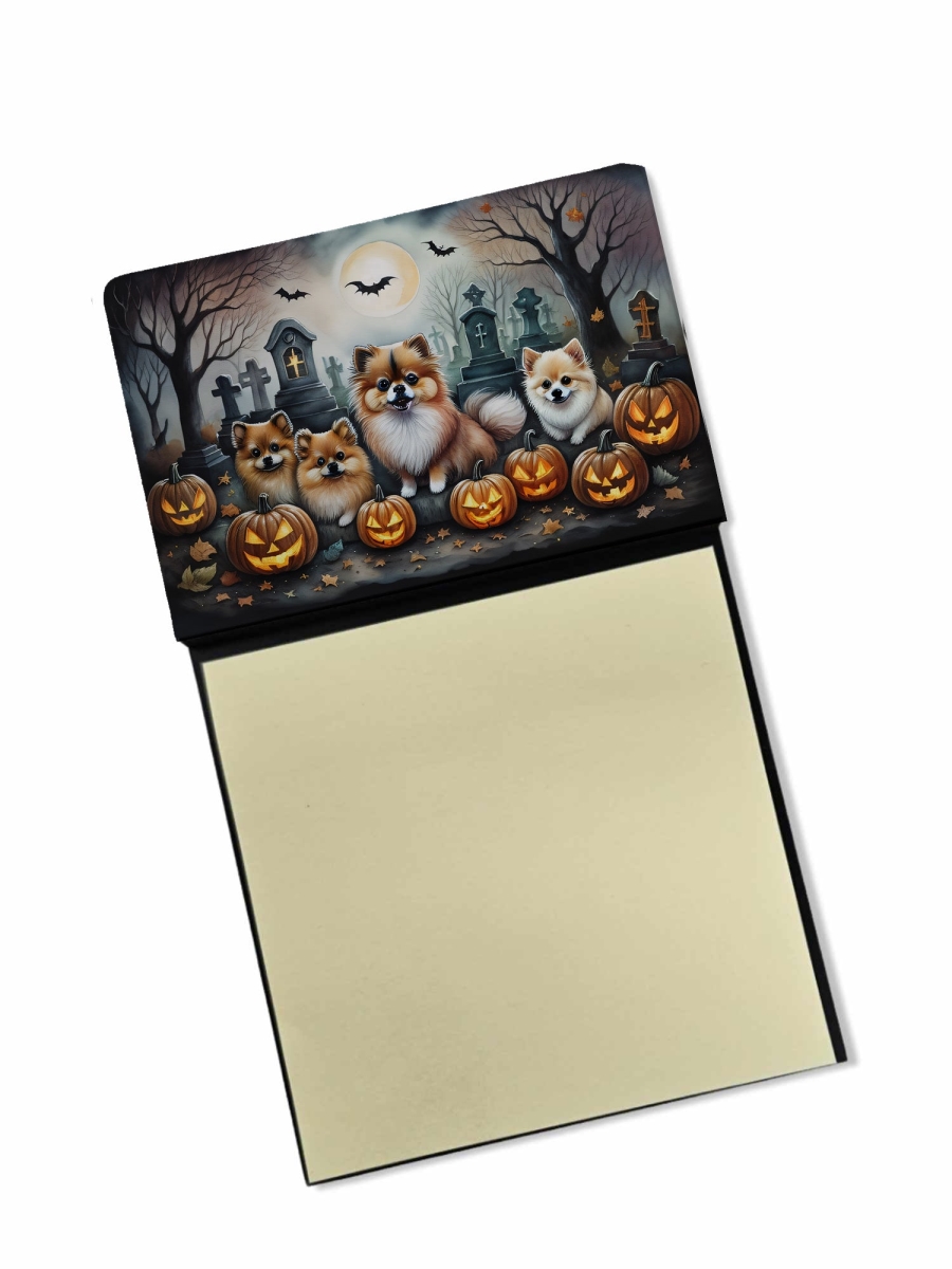 DAC2068SN 5.25 x 3.25 in. Pomeranian Spooky Halloween Sticky Note Holder