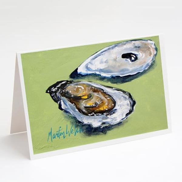 MW1102GCA7P 5 x 7 in. Oysters Two Shells Greeting Cards - Pack of 8