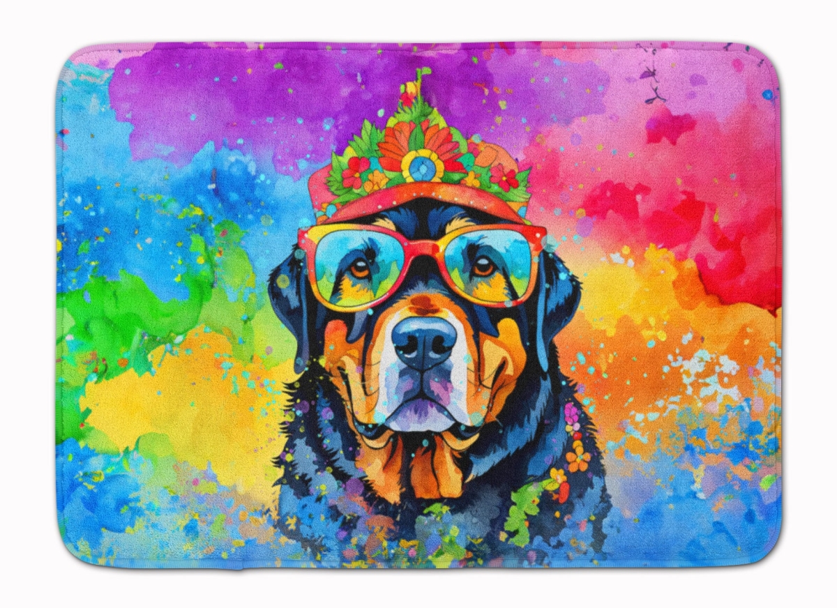 DAC2547RUG 19 x 27 in. Rottweiler Hippie Dawg Memory Foam Kitchen Mat