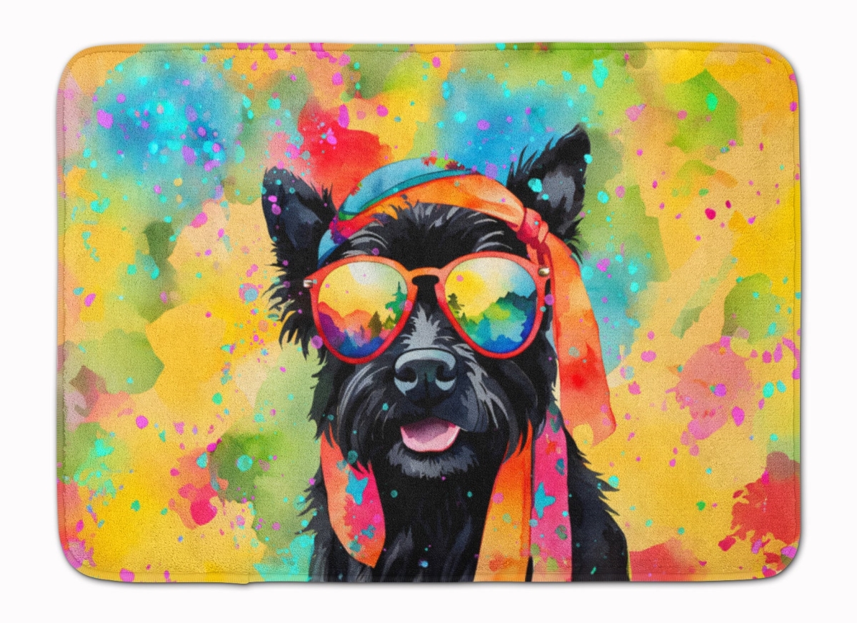 19 x 27 in. Scottish Terrier Hippie Dawg Memory Foam Kitchen Mat