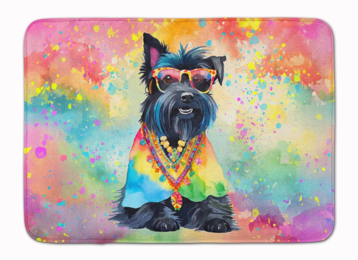 19 x 27 in. Scottish Terrier Hippie Dawg Memory Foam Kitchen Mat