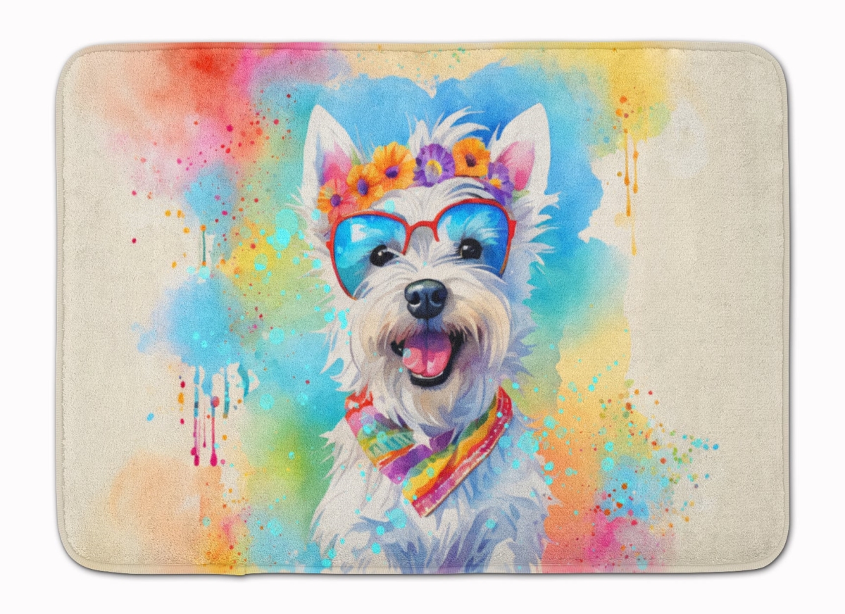 DAC2569RUG 19 x 27 in. Westie Hippie Dawg Memory Foam Kitchen Mat