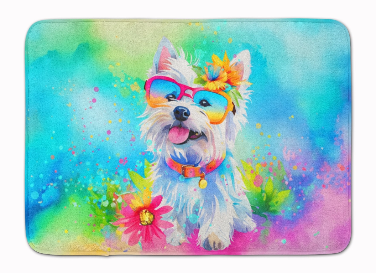 DAC2572RUG 19 x 27 in. Westie Hippie Dawg Memory Foam Kitchen Mat