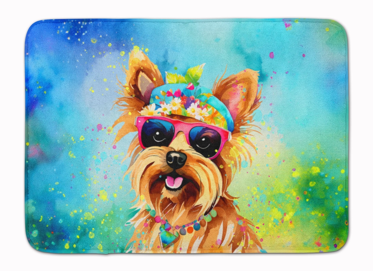 DAC2575RUG 19 x 27 in. Yorkshire Terrier Hippie Dawg Memory Foam Kitchen Mat