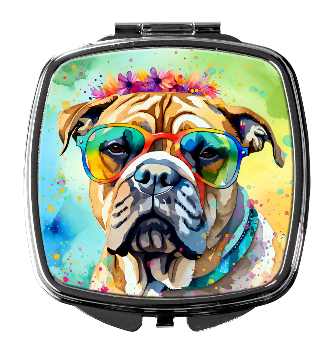 DAC2478SCM 3 x 2.75 in. Bullmastiff Hippie Dawg Compact Mirror