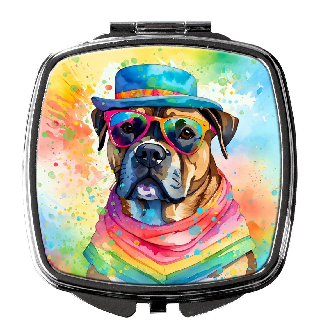 DAC2481SCM 3 x 2.75 in. Cane Corso Hippie Dawg Compact Mirror