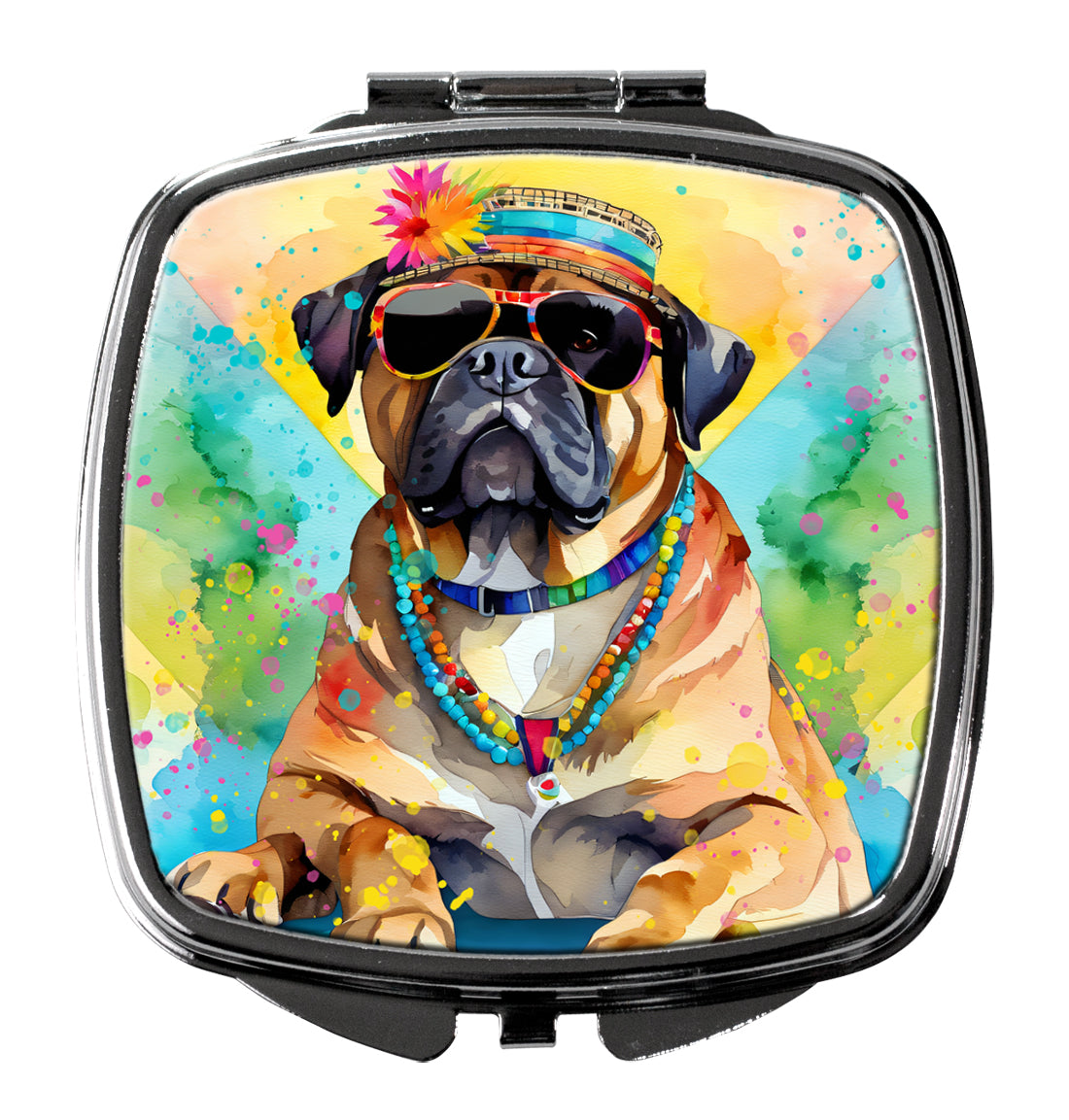 3 x 2.75 in. Cane Corso Hippie Dawg Compact Mirror