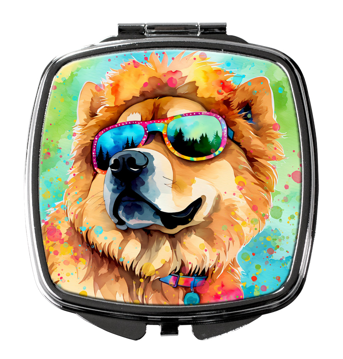 DAC2490SCM 3 x 2.75 in. Chow Chow Hippie Dawg Compact Mirror