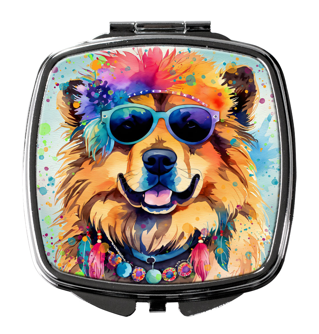 DAC2491SCM 3 x 2.75 in. Chow Chow Hippie Dawg Compact Mirror