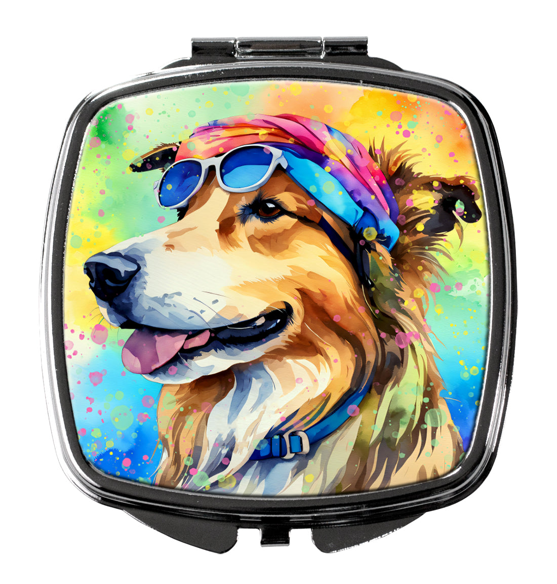 DAC2494SCM 3 x 2.75 in. Collie Hippie Dawg Compact Mirror