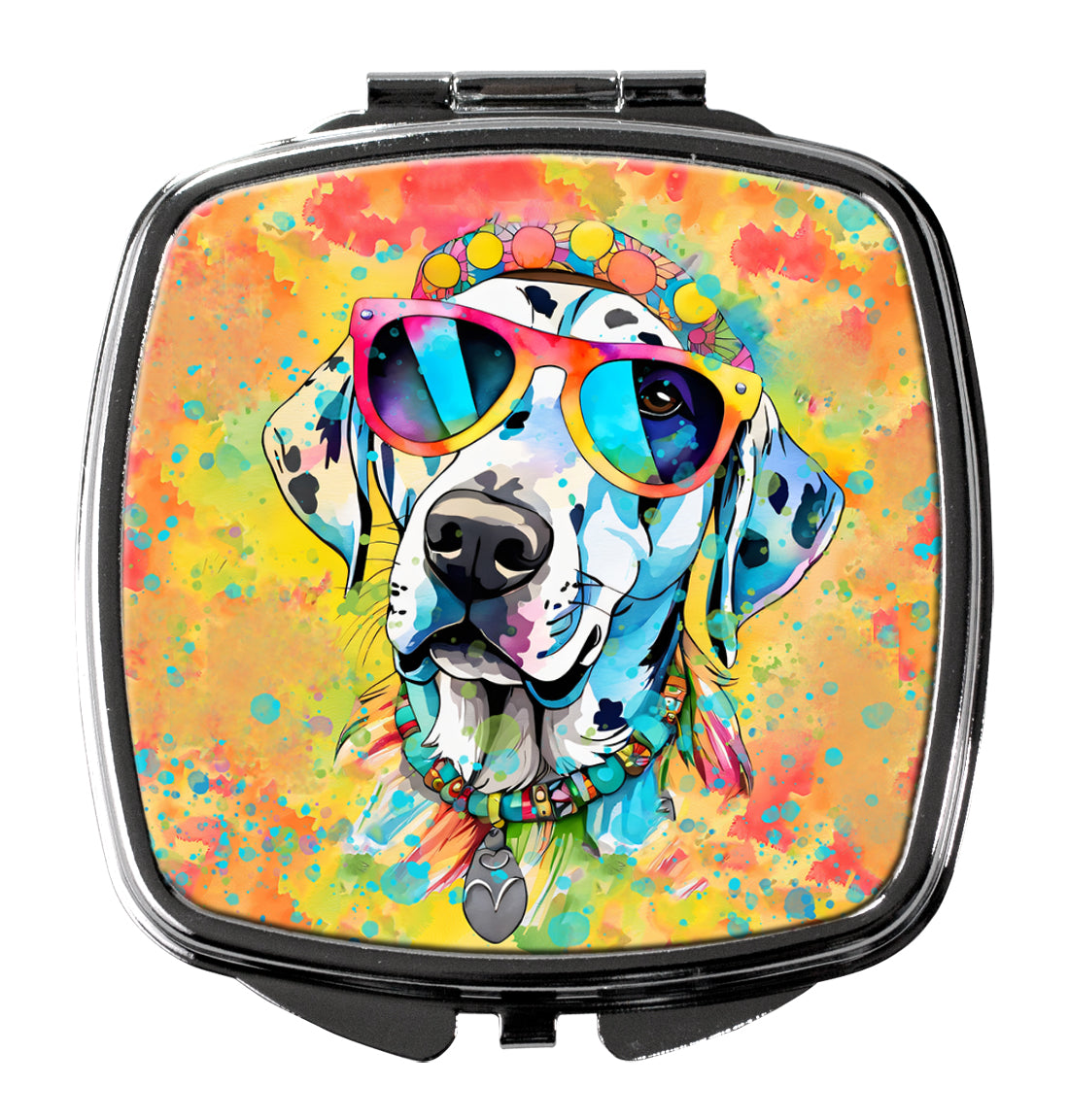DAC2500SCM 3 x 2.75 in. Dalmatian Hippie Dawg Compact Mirror