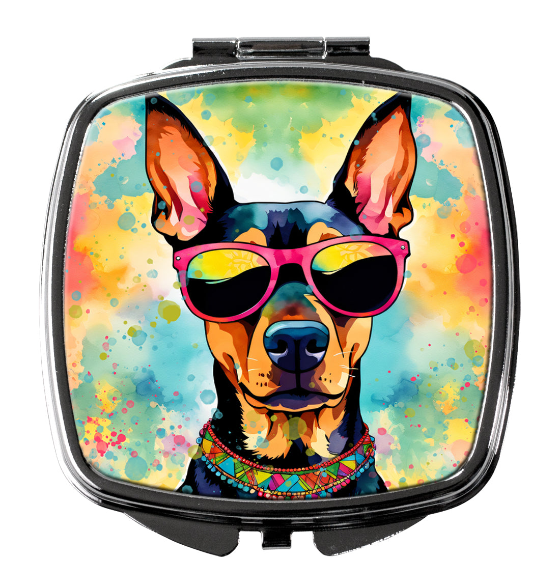 DAC2503SCM 3 x 2.75 in. Doberman Pinscher Hippie Dawg Compact Mirror